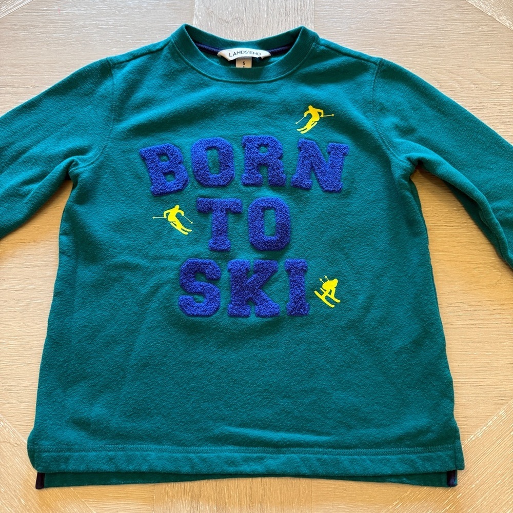 Lands' End Kids Teal 'Born to Ski' Long Sleeve Shirt